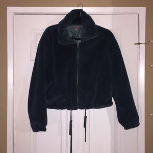 Forever21 Green Faux Fur Jacket